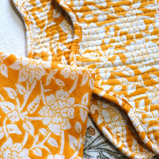 Mustard Floral Placemat with Napkins (Set of 6)