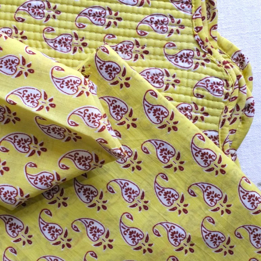Yellow Paisley Placemat with Napkins (Set of 6)