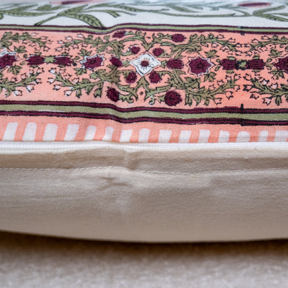 Pomegranate Orchard — Hand Block-Printed Cushion Cover