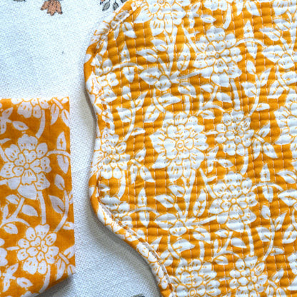 Mustard Floral Placemat with Napkins (Set of 6)